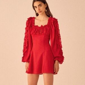 NWT C/Meo Collective Ruffle sleeve mini dress